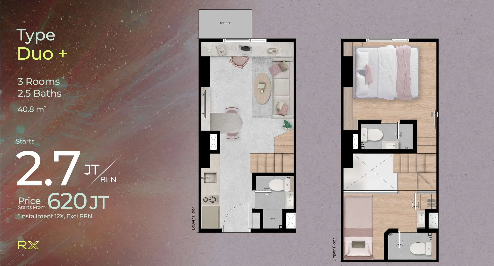 Apartemen URBN X, Duo + - 2
