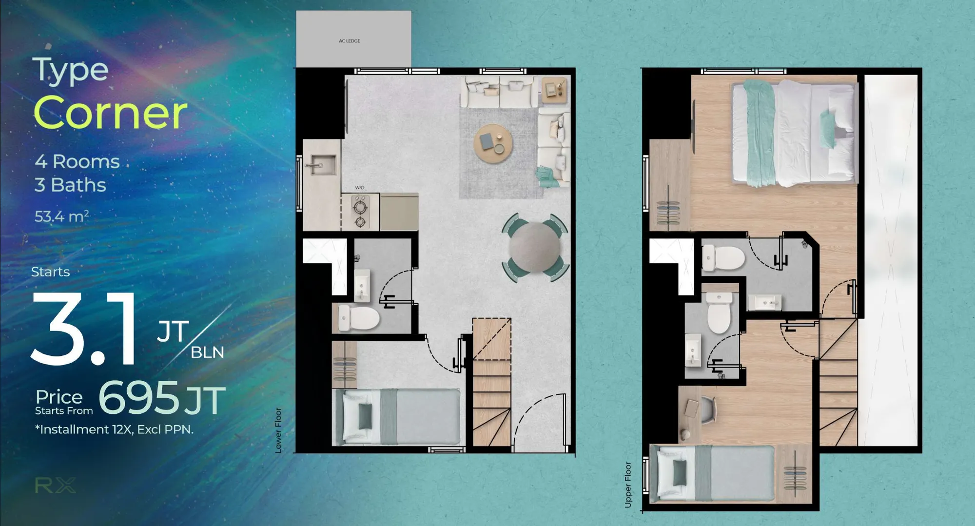 Apartemen URBN X, Corner - 2